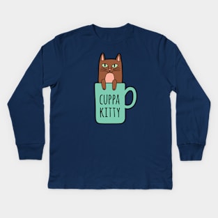 Cuppa Kitty Kids Long Sleeve T-Shirt